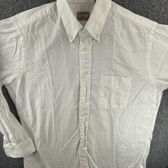 Gitman Bros Cotton Ultra Fine USA Oxford 16.5 35 Button-Down Pinpoint White Men - Picture 1 of 14